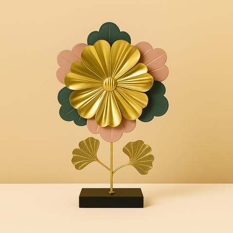 Golden Metal Flower Table Decor