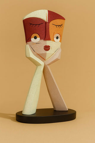 Abstract Multicolor Face Sculpture