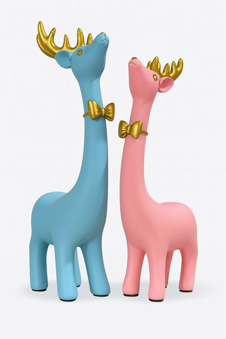 Adorable Romantic Deer Couple Showpiece Set