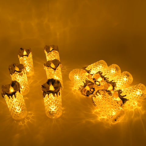 Gold Flameless Candles LED Light Flameless and Smokeless Decorative, Candles