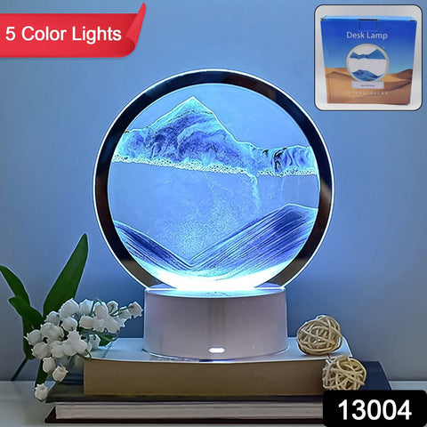 5 Color Light Moving Sand Art Picture Round Glass 3D Deep Sea Sands cape in Motion Display