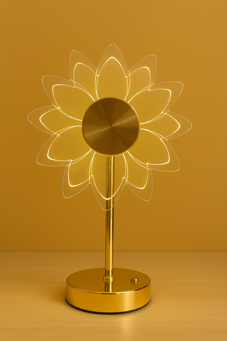 stunning Modern Golden Acrylic Sunflower LED Table Lamp