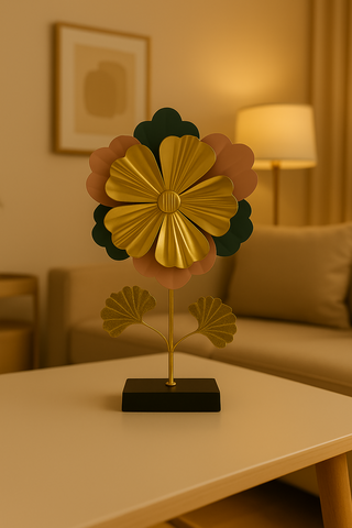Golden Metal Flower Table Decor