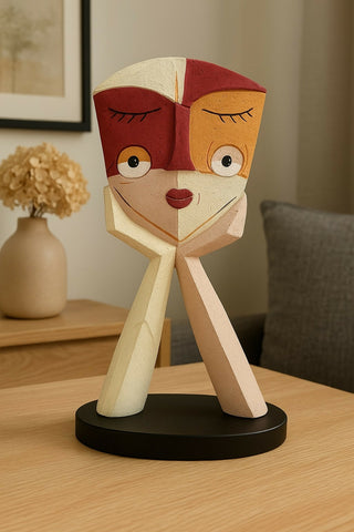 Abstract Multicolor Face Sculpture