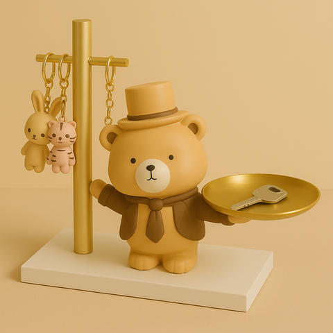Adorable Bear Butler Key Holder & Trinket Tray