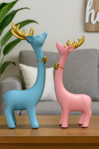 Adorable Romantic Deer Couple Showpiece Set