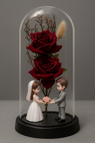 Romantic scene illuminated by soft fairy lights