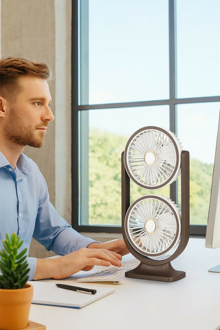 Innovative Double Ended Circulating Desk Fan