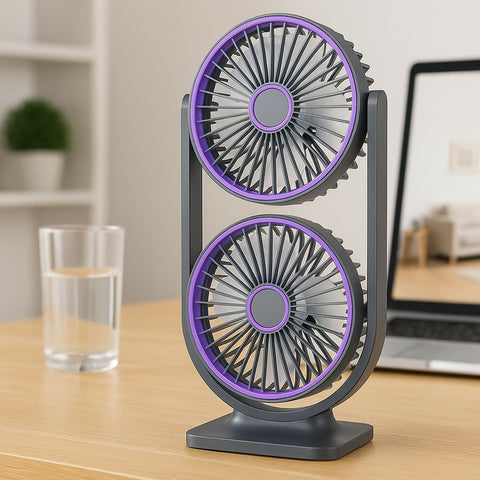 Double Head Circulating Desk Fan
