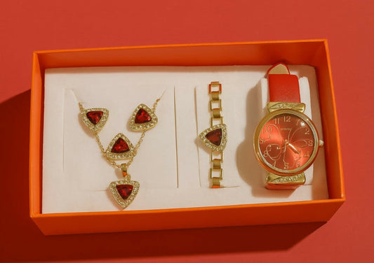 Premium 4-in-1 Women’s Jewelry & Watch Combo