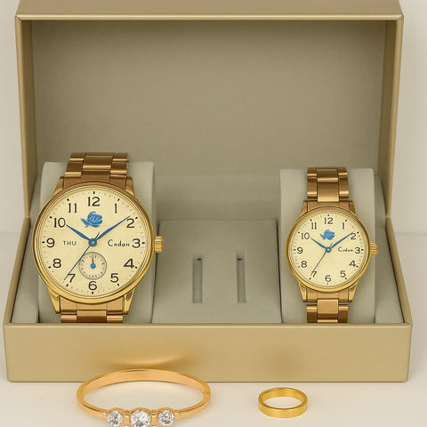 Timeless elegance for two—this exquisite watch set